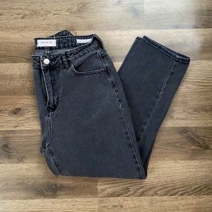 PAC SUN faded black wash high waisted mom jean